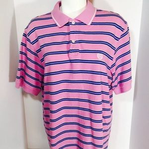 Chaps Pink and Blue Striped Men’s Polo Size Large